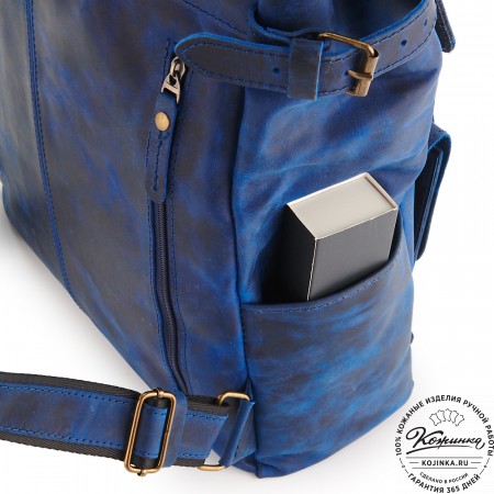 Кожаный рюкзак "Индиго" (электрик крейзи)